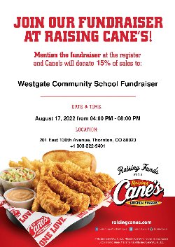 Raising Cane\'s Fundraiser for Westgate